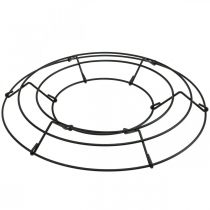 Artikel Metalen krans zwart tafeldecoratie draadkrans Ø30cm H3.5cm