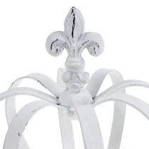 Artikel Metalen kroon wit Ø13cm H17,5cm