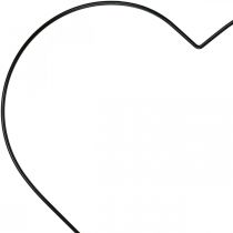 Artikel Metalen ring hartvorm, hangende decoratie metaal, decoratieve lus zwart B32,5cm 4 stuks