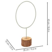 Artikel Decoratieve metalen ring op een houten standaard voor tafeldecoratie, 43 cm