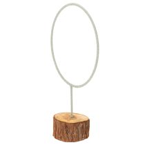 Artikel Decoratieve metalen ring op een houten standaard voor tafeldecoratie, 43 cm