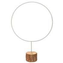 Artikel Decoratieve ronde ring op houten voet, metaal, voor gedroogde bloemen, 52 cm