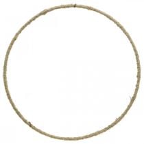 Decor ring metaal omwikkeld jute koord metalen ring Ø25cm 10st