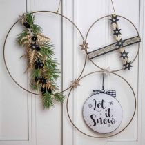 Artikel Metalen ring Decoratieve ring Scandi ring Decoratieve lus Goud Ø20,5cm 6 stuks