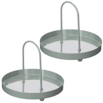 Artikel Decoratief dienblad voor gebruik in de keuken en ter decoratie van de eettafel, met hoog handvat, 18 cm.