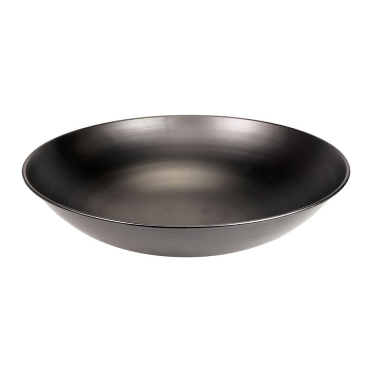 Decoratieve metalen schaal zwart ronde metalen schaal met voet Ø40cm