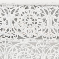 Artikel Metalen kommen met kantpatroon, decoratieve schaal, vierkant, shabby chic, wit, 27/23/19 cm, H13,5 cm, set van 3