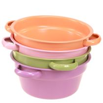 Artikel Decoratieve metalen schaal, 4 lentekleuren, Ø17 cm, 4 stuks