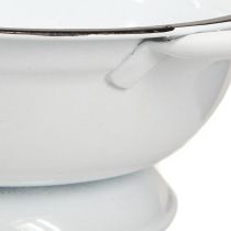 Artikel Decoratieve metalen schaal, wit en zwart, Ø16,5 cm, H6,5 cm, 4 stuks