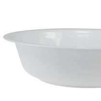 Artikel Metalen schaal witte schaal emaille look Ø36cm H9,5cm