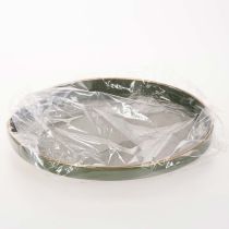Artikel Decoratief dienblad in groen met gouden rand, modern, 30 cm
