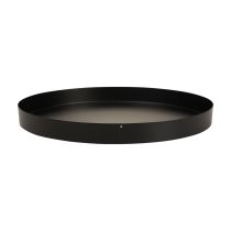 Metalen dienblad rond kaarsenplateau zwart Ø20cm H2,5cm