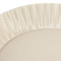 Artikel Metalen bord grijs retro decoratief bord met voet metaal Ø24cm 2 stuks