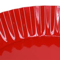 Artikel Metalen bord retro decoratief bord met voet rood metaal Ø24cm 2 stuks