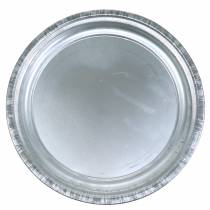 Artikel Decoratief bord metaal zilver glanzend Ø36cm H3cm