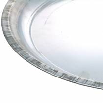 Artikel Decoratief bord metaal zilver glanzend Ø36cm H3cm