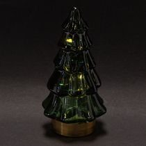Artikel Glazen kerstboom met ledverlichting, tafeldecoratie, kerst, 13 cm, 2 stuks