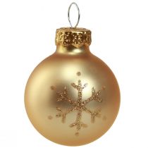Artikel Mini kerstboomballen glas helder goud parel Ø3cm 9 st
