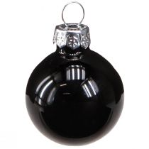 Artikel Mini kerstboomballen glazen bollen zwart 30mm 27st