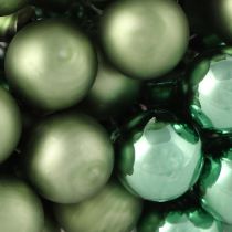 Artikel Mini kerstboomballen glas op draad groen Ø1,5cm 140 st