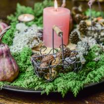 Artikel Mini draadmand variatie met houten handvat, roestbruin, H10,5–11,5cm, 9 stuks