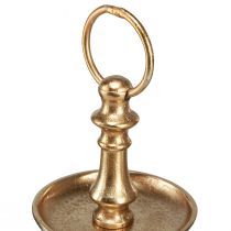 Artikel Mini etagère metalen decoratie goud mat 2-laags tafeldecoratie H22cm