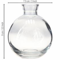 Artikel Mini glazen vazen bolvormig blauw getint Ø7,5cm H9cm 6 stuks