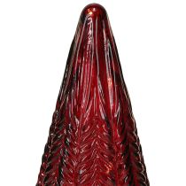 Artikel Mini glazen kerstboom LED rood groen bruin 18cm 3 stuks
