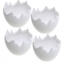 Mini bloempot eierschaal wit Ø8cm H7cm 4st