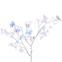 Artikel Kunstmatige bloeiende tak met iriserende bloesems, 80 cm