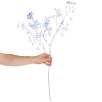 Artikel Kunstmatige bloeiende tak met iriserende bloesems, 80 cm