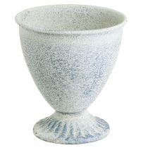 Artikel Mini trofee vaas kelk metaal wit blauw H11.5cm 2st