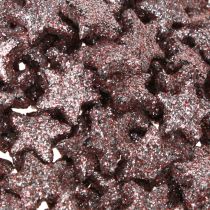 Artikel Mini strooidecoratie sterren decoratie mica roze 1,5cm 144 st