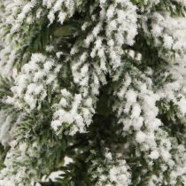 Artikel Mini kerstboom houten voet groen wit Ø8cm H18cm 3st