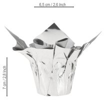 Artikel Mini plantenbak zilver geschenkverpakking Ø4,5cm H7cm 8 st