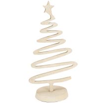 Artikel Mini kerstboom metalen decoratie klei optiek beige H30cm