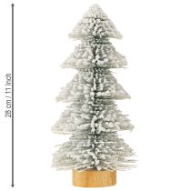 Artikel Mini kerstboom verlicht met LED-spar en sneeuw 28cm