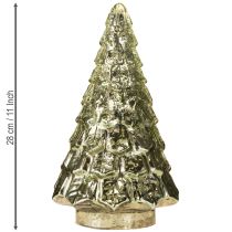 Artikel Mini kerstboom met LED verlichting groen goud 28cm