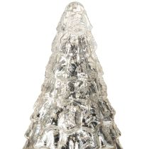 Artikel Mini kerstboom met LED verlichting zilver goud 28cm