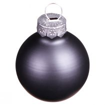 Artikel Mini kerstballen antraciet glazen bollen Ø3cm 22 st