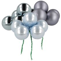 Artikel Mini kerstballen glas blauw mat metallic 40mm 32 stuks