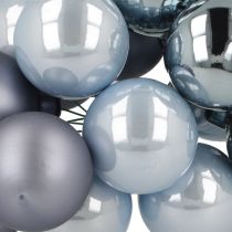 Artikel Mini kerstballen glas blauw mat metallic 40mm 32 stuks
