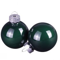 Artikel Mini kerstballen glas groen emaille Ø3cm 22 st