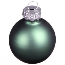 Artikel Mini kerstballen glas groen parelmoer grijs Ø3cm 22 st