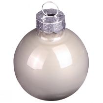 Artikel Mini kerstballen glas groen parelmoer grijs Ø3cm 22 st