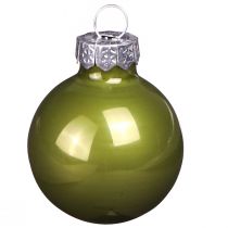 Artikel Mini kerstballen glas lichtgroen mix Ø3cm 22 st