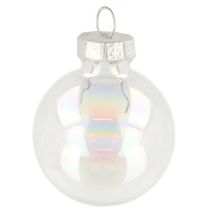 Artikel Mini kerstballen glazen ballen iriserend helder 3 cm 22 stuks