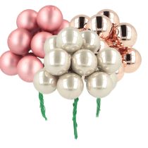 Artikel Mini kerstballen glas roze crème Ø25mm 140 stuks