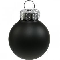 Artikel Mini kerstballen glas zwart glans/mat Ø2,5cm 24 st