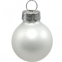 Artikel Mini kerstballen glas wit glans/mat Ø2.5cm 24st